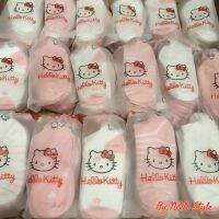 ?สินค้าขายดี? ถุงเท้าปักลายคิตตี้(KITTY) ผ้าฝ้ายเกาหลี (SET=10คู่)+ฟรีถุงKITTY