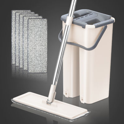 2021Mop Magic Mop Hand Free Household Automatic Spin Floor Mop Home Kitchen Wooden Floor Cleaning Microfiber Pads With Bucket