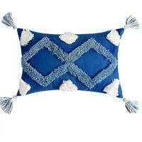 Free Shipping Morocco Boho Blue Tufted Cotton Long Pillow Case 30*5045*45cm Nordic Style Cushion Cover Home Decor No Core XA