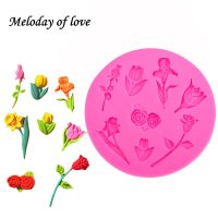 Roses flowers chocolate wedding cake decorating tools silicone mold dessert decorators moulds T0002 Bread  Cake Cookie Accessories