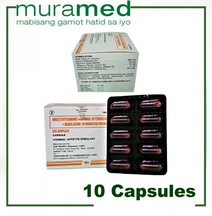 Celerplex Multivitamins + Lysine + Buclizine Capsule 10's Lazada PH