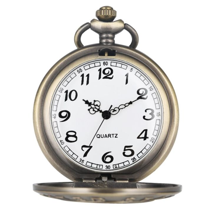 นาฬิกาควอตซ์สามหัวมังกรนาฬิกาพกย้อนยุคสร้อยคอสัตว์ประหลาดไฟสีบรอนซ์-daenerys-jon-stark-บ้านเกมวินเทจโบราณ