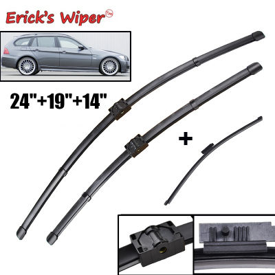 Ericks Wiper RHD &amp; LHD Front &amp; Rear Wiper Blades For BMW 3 Series E91 2005 - 2009 Windshield Windscreen Front Window 24"19"14"