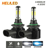 14000LM 4 Sides H7 LED Headlight H1 H3 Turbo H4 9005 HB3 9006 HB4 LED H8 H9 H11 Bulb 6000K Lamp 360 Degree Diode Auto Fog Light