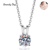 Serenity จริง D สี6.5มิลลิเมตร1กะรัต Moissanite สร้อยคอสำหรับผู้หญิง100 S925แผ่นเงิน Pt950คอโซ่เครื่องประดับ Fine