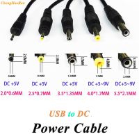 1x USB To 5.5x2.1 2.5x0.7 4.0x1.7 mm Laptop Tablet PC Speaker DC Power Cable 5V Adapter Jack Power Charger Cable Connector