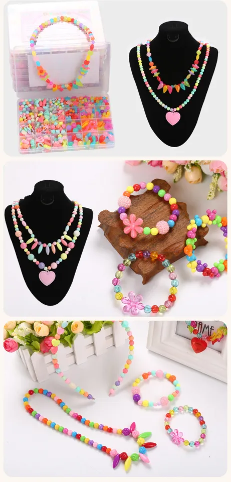Kids DIY Bead Jewelry Making Kit, Beads for Girls Toys Bead Art
