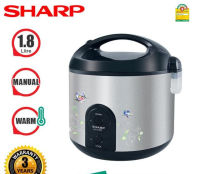 Sharp หม้อหุงข้าวอุ่นทิพย์ รุ่น KS-R19ST หม้อในเคลือบโพลีฟลอน (POLY-FLON) พร้อมซึ้งนึ่งอาหาร