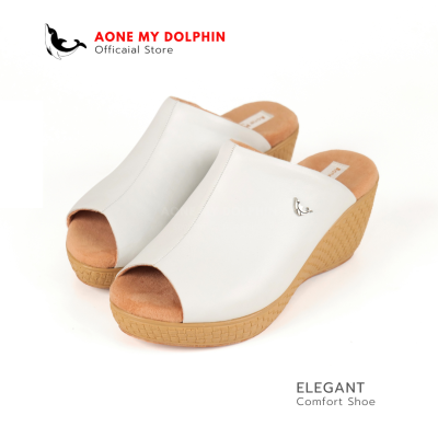 Aone My Dolphin[ลิขสิทธิ์แท้] WD67 - รองเท้าเพื่อสุขภาพ รองเท้าหนังแท้ รองเท้าส้นสูง รองเท้าผู้หญิง พื้นนุ่มพิเศษใส่สบายเท้า