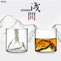 Japan 3D Mountain Whis-Key Glass Glac-Ier Old Fashioned Whi-Sky Rock Glasses Whis-Key-Glass Wooden Gift Box Vod-Ka Cup Wi-Ne Tumbler