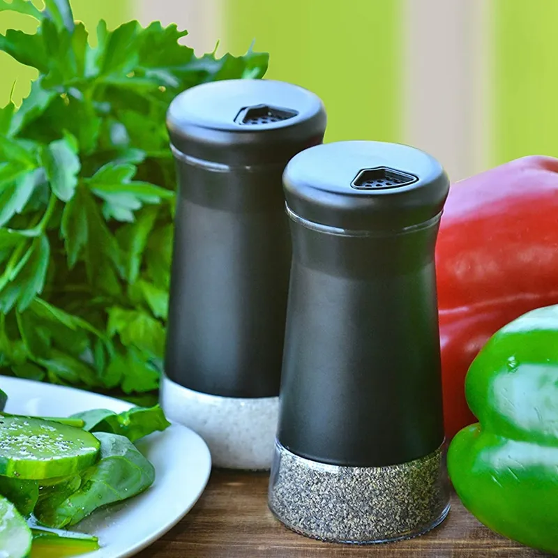  Gorgeous Salt and Pepper Shakers Set With Adjustable Pour Holes  - The Perfect Dispensers for your Salts: Home & Kitchen