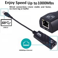 10/100/1000 Mbps USB แบบมีสาย3.0ไปยังกิกะบิตอีเธอร์เน็ต RJ45อแดปเตอร์ LAN เครือข่ายสำหรับพีซีการ์ดเน็ตเวิร์กขายส่ง