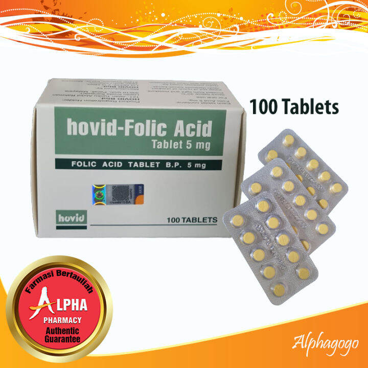 Folic Acid 5mg Hovid (100 Tablets) Exp:03/2026 | Lazada