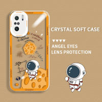 เคสสำหรับ Xiaomi Redmi K40 K40 Pro Plus K40 11i พิเศษ Mi 11X Pro Poco เคส F3นักบินอวกาศทึ่คลุมโทรศัพท์ใสป้องกันเลนส์กล้องนิ่มฝาครอบหลังซิลิโคน