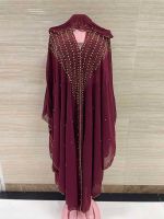 Free Size African Sequins Dress for Women Traditional Kaftan Robe Elegant Ladies Wedding Gown Femme Party Dresses Muslim Abaya