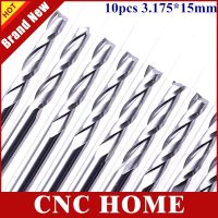 10pcs 3.175 * 15mm นําเข้าคาร์ไบด์มิลลิ่งคัตเตอร์ End Mill Bit Engraving Tools 2 Flute Spiral Bit Cutting Tools Tool Bits