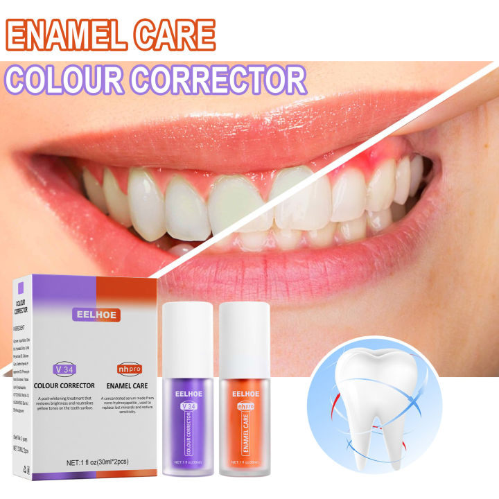 จัดส่งจากประเทศไทย-eelhoe-v34-toothpaste-repair-teeth-repair-oral-cleaning-whitening-and-removing-tooth-stains