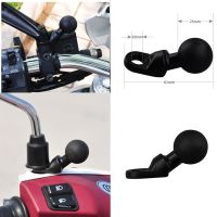 [MEESS] 1pc Motorcycle Angled Base Ball Head Adapter Handlebar Mirror Bracket Work For RAM Mounts For Camera Smartphone GPS