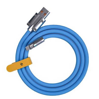 120W 6A Super Fast Charge Type-C Liquid Quick USB Cable Data Cable for Smart Phone Pixel Bold Blue 1.5M