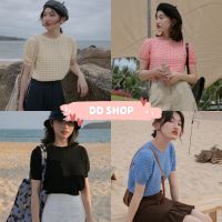 DD SHOP "พร้อมส่ง"(7620)เสื้อไหมพรมคอกลม สไตล์เกาหลี