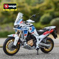 ยานพาหนะ J55 Urago 1:18 Honda Twin Adventure แบบสแตติกตายสำหรับสะสม Hoies ของเล่นแบบจำลองรถมอเตอร์ไซค์