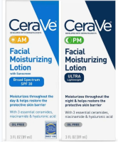 CeraVe AM Facial Moisturizing Lotion with SPF / PM Facial Moisturizing Lotion Night Cream