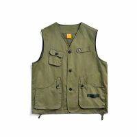 Multi-Pocket V-neck short Vest for men(M-3XL)3 Color