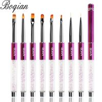 BQAN Nail Art Stripe Lines Liner Painting Cat Eye Brush Acrylic UV GEL Extension Builder Drawing Rhinestone Handle Pen Artist Brushes Tools