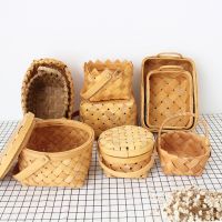 Hand-woven Storage Baskets Wicker Weaving Flower Vase Rattan Storage Basket Sundries Organizer Garden Planter Pot with Handle