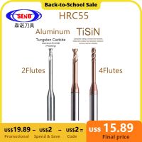 SENO Carbide End Mill HRC55 เครื่องตัด CNC ขนาดเล็กที่มีความแม่นยําร่องลึก 1 มม. เครื่องมือตัดคอยาวสําหรับบิตอลูมิเนียมโลหะ