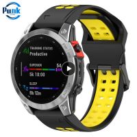 20mm oddychający silikonowy pasek wodoodporny zegarek dwukolorowy wygodny miękki pasek dla Garmin Fenix 7s Sapphire Solar