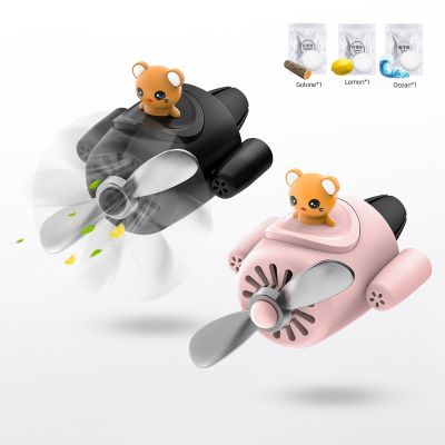 【DT】  hotCar Air Conditioning Outlet Aromatherapy Cartoon cute Propeller Small Fan Pilot Perfume Air Freshener Car Interior Accessories