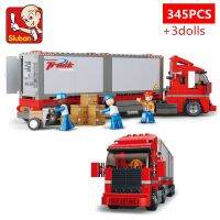 【CC】▨☈❈  345Pcs Urban Freight Car Transport Truck Blocks Sets Educational for Children