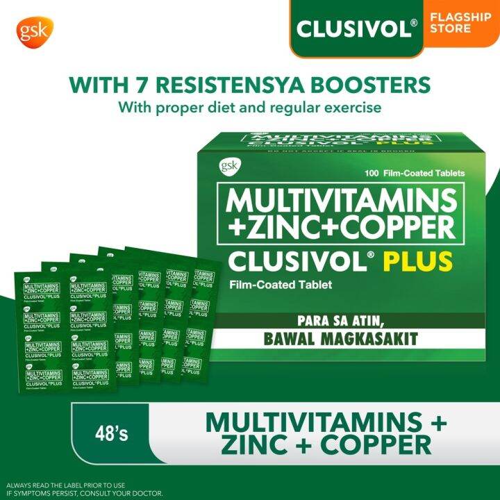 Clusivol Plus Multivitamins Zinc Copper 48 Tablets Lazada PH