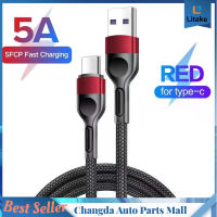 5a Micro Type-C สายชาร์จข้อมูลอย่างรวดเร็วไนลอนถัก1เมตร/2เมตรสายชาร์จแบบยืดหยุ่นเข้ากันได้สำหรับโทรศัพท์มือถือ Huawei