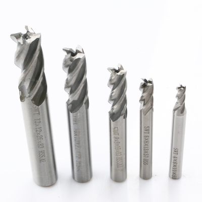 โลหะเจาะ End Mill 5Pcs Hss Straight Shank 4เครื่องตัดขลุ่ย Router เจาะบิตชุดเครื่องมือสำหรับเหล็ก4 6 8 10 12มม.