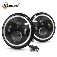 Nlpearl ไฟรถยนต์ชุด7นิ้ว H4ไฟหน้ารถมอเตอร์ไซค์แบบ LED DRL ดวงตามุมรัศมี12V 24V สูงต่ำเลี้ยวสัญญาณสำหรับ Lada Niva Offroad 4x4