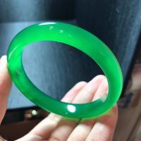 Natural Green Chalcedony Jade Gemstone Bangle Bracelet Woman Inner Diameter 55mm 56mm 57mm58mm 59mm 60mm 61mm 62mm AAAAAA