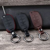 Leather Car Remote Key Case Cover For Hyundai Tucson Creta ix25 i10 i20 i30 i40 HB20 Elantra Sonata Santa Fe 2015 2016 2017 2018 Key Chains