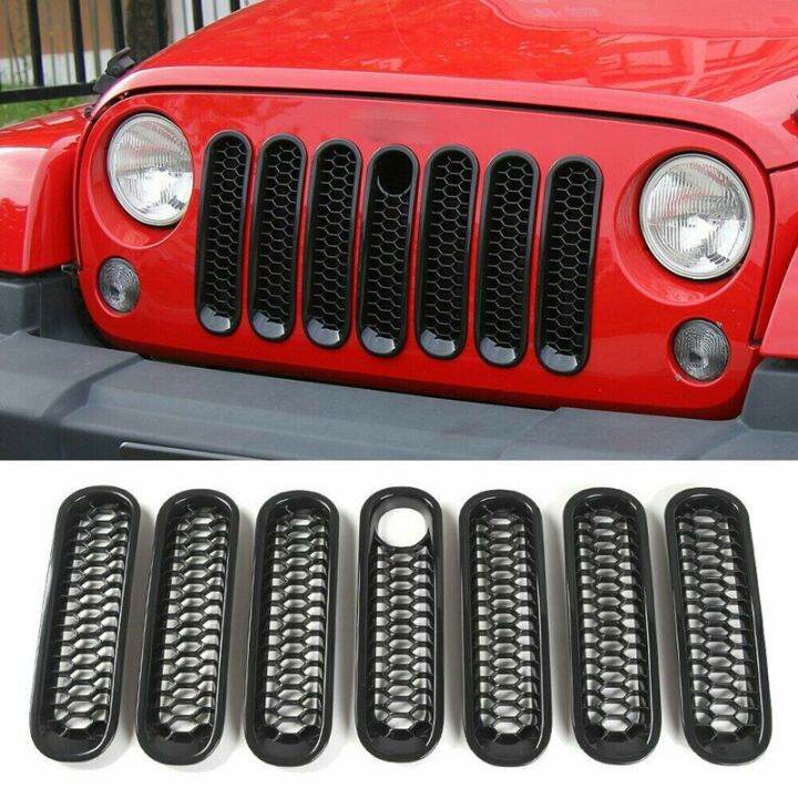 Front Grill Mesh Inserts Kit Honeycomb Clip-in Grille Guard Mesh Grille ...