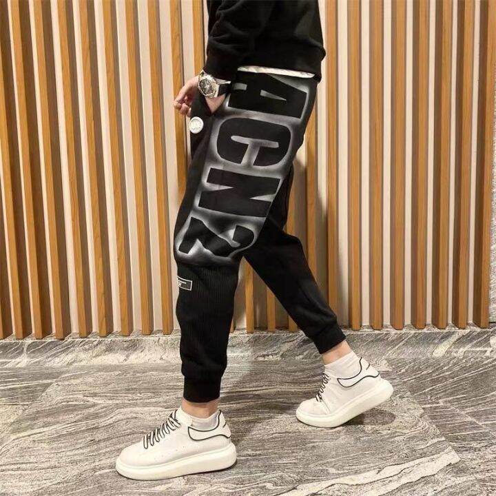 nghg-mall-high-quality-brands-internet-celebrity-with-the-same-9-point-pants-mens-korean-version-slim-fitting-and-versatile-spirit-mens-trendy-mens-pants