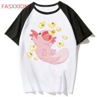 Ajolote Axolotl เสื้อยืดฮิปฮอปเสื้อยืดแบบสตรีทผู้ชายตลกๆสำหรับเสื้อยืดเสื้อผ้าเสื้อผู้ชายสไตล์ฮาราจูกุฮอป