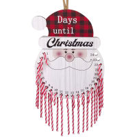 Holiday Wall Decoration Wooden Christmas Hanging Sign Santa Claus Advent Calendar Indooroutdoor Hanging Ornament Candy-themed Christmas Decoration