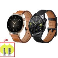 〖Bar watchband〗สายหนังสำหรับ Huawei Watch GT3 46มม. 42mmGT2Honor2สายนาฬิกาข้อมือสายรัดข้อมือ