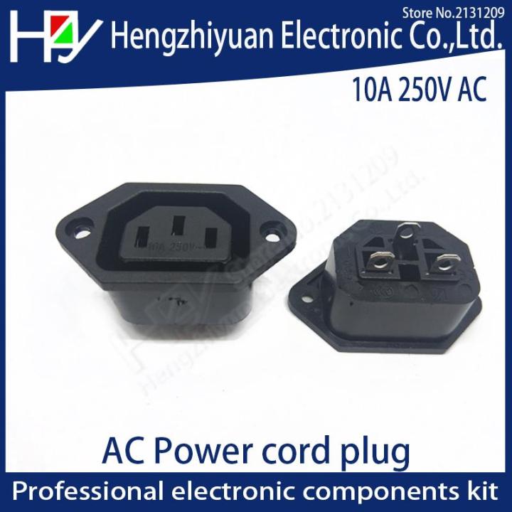 hzy-2pin-3pin-core-power-line-plug-male-female-pin-plug-socket-charging-extension-line-plug-power-plug-ac-10a-250v-iec-320-c13-wires-leads-adapters