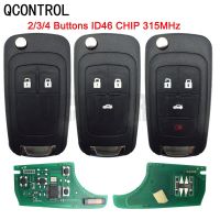 QCONTROL สำหรับ Chevrolet Kunci Remote Mobil Malibu Orlando Cruze Aveo Spark Sail 2/3/4ปุ่ม315Mhz สัญญาณเตือนการควบคุมอัตโนมัติ