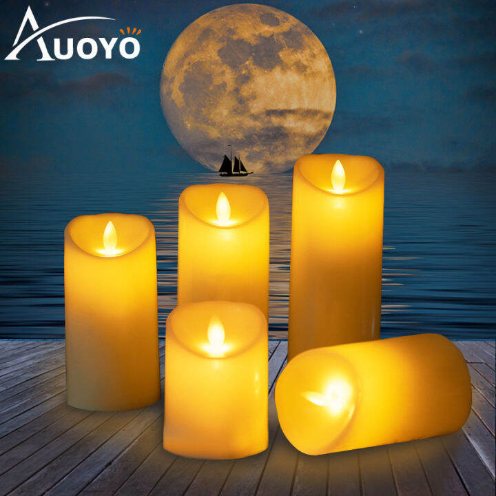 Auoyo Led Candle Light Buddish Light Fake Candle Light set Flameless