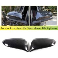 Rearview Mirror Covers Side Mirror Cap Door Mirror Cover Plastic Easy Install for Toyota 4Runner RAV4 Highlander (Carbon Fiber)