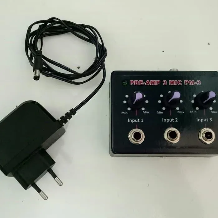 Preamp mic 3 input PM3 sedia mic bluetooth karaoke youtuber wireless tanpa kabel microphone