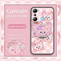 Soft Case foothold Phone Case For infinix X665C/Hot20i/X665E Silicone armor case Cartoon TPU Cover Anti-dust glisten